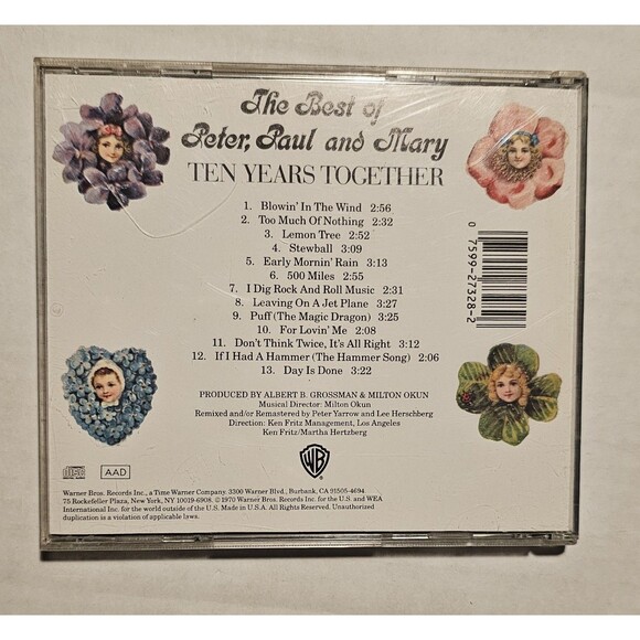 Peter, Paul And Mary– The Best Of Peter, Paul And Mary: (Ten) Years Together LP - Picture 2 of 3
